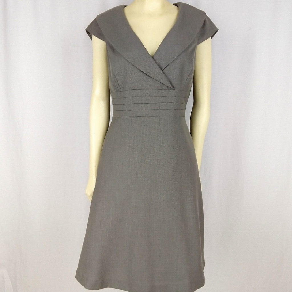 Calvin Klein Grey V-Neck Midi Dress
